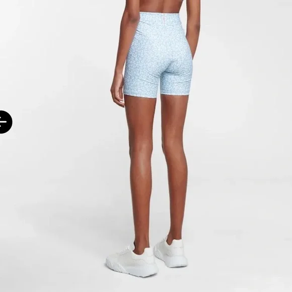 Adam Selman Sport Blue Leopard Print Shorts French cut high rise size medium - Picture 6 of 14